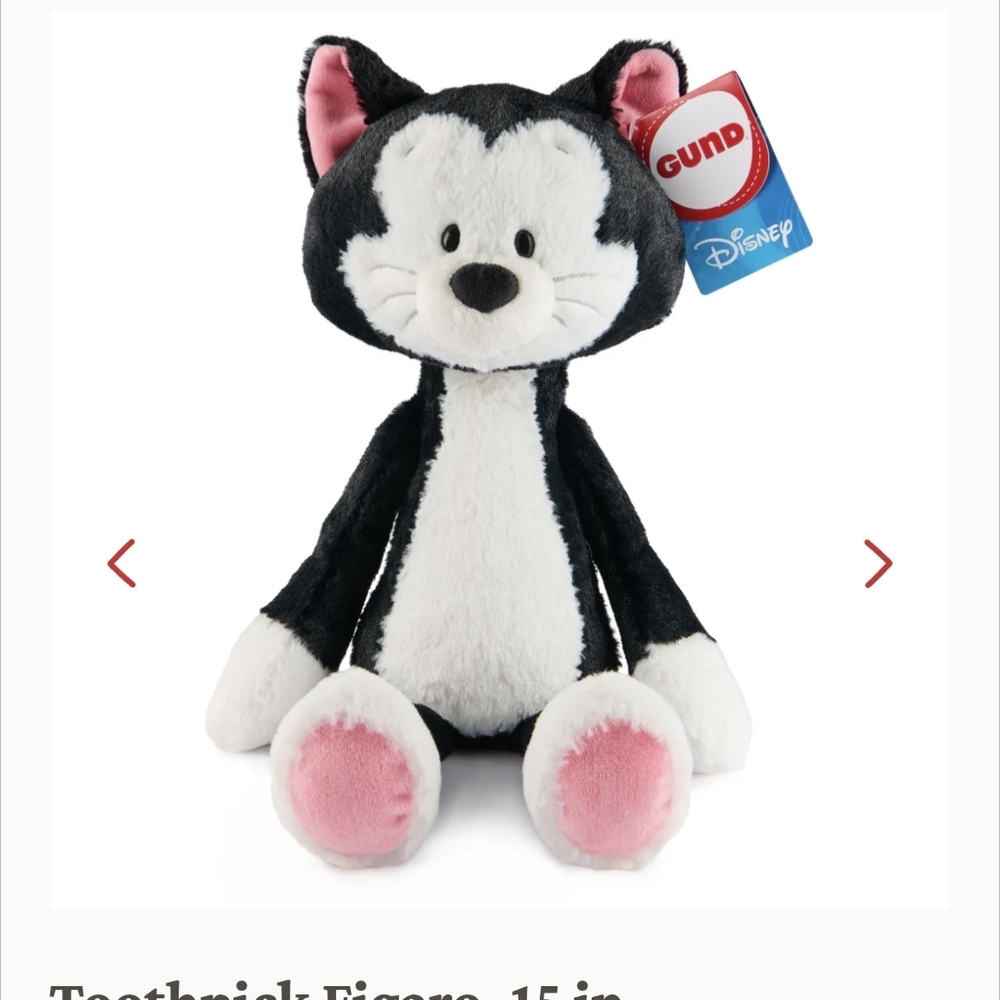 NEW WITH TAGS Gund x Disney Toothpick Figaro Cat Plushie